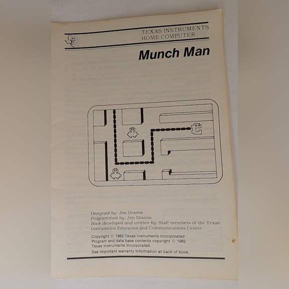 Vintage Texas Instruments Munchman Game Cartridge TI99/4A w/ Manual UNTESTED - Picture 4 of 7